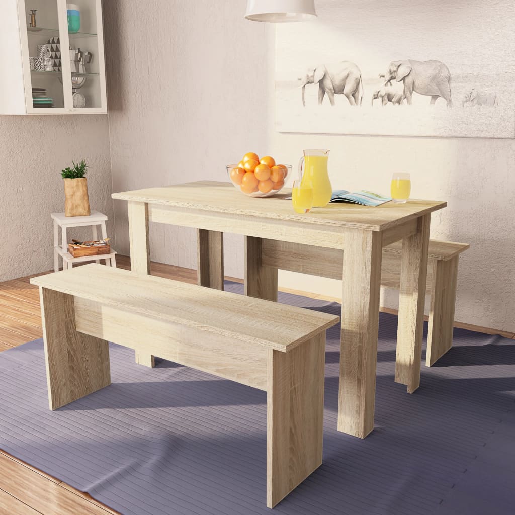 Esszimmermöbel - Tisch-Bank-Set - Essgruppe - Sitzgruppe - 120 x 59 x 76 cm