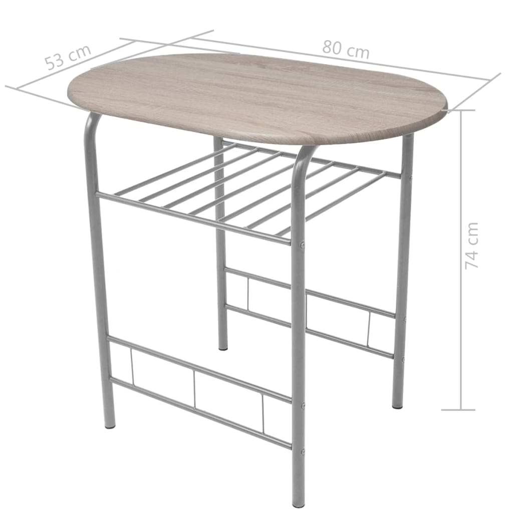 Bistroset - Bartisch Set - Frühstückstisch Set - Essplatzgruppe - 80 x 53 x 74cm