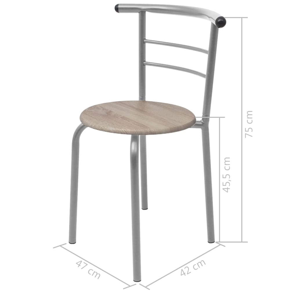 Bistroset - Bartisch Set - Frühstückstisch Set - Essplatzgruppe - 80 x 53 x 74cm