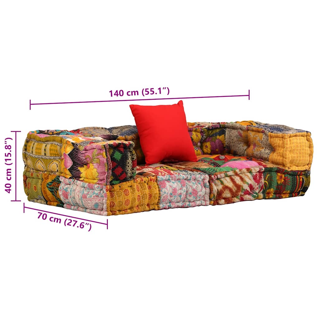 Sitzpouf Modular - Patchwork Sofa - Weiche Polsterung - Flexibel - 140x70x40 cm
