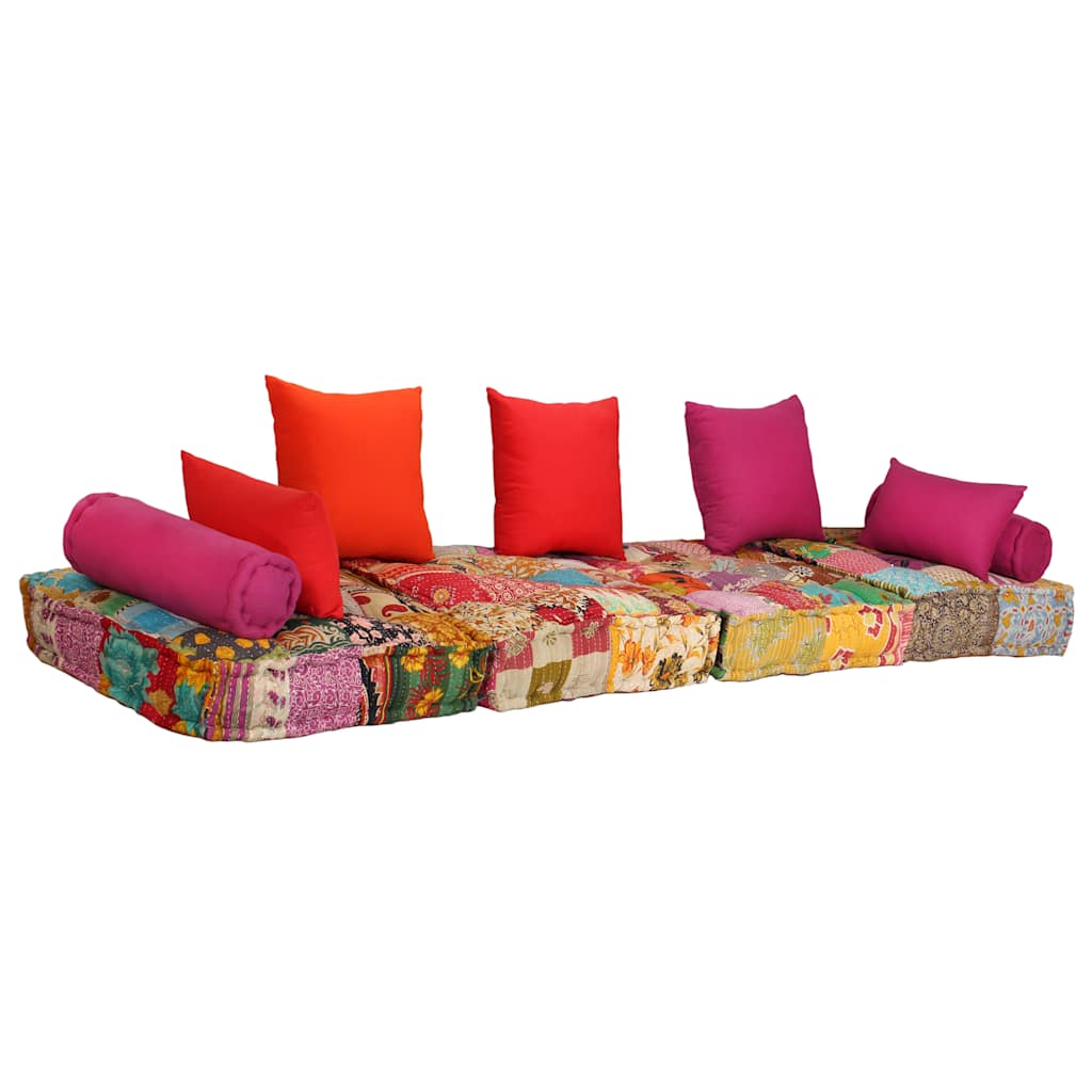 Patchwork Modulsofa - Vielseitiger Sitzpouf - Weiche Polsterung - 140x70x85 cm