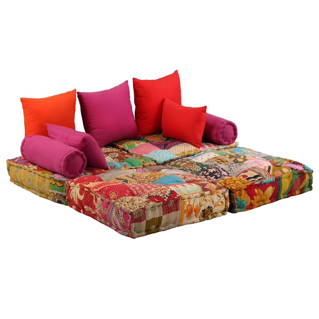 Patchwork Modulsofa - Vielseitiger Sitzpouf - Weiche Polsterung - 140x70x85 cm