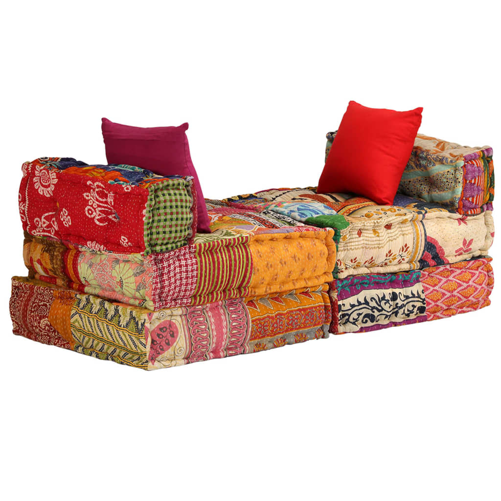 Pouf Schlafsofa - Patchwork Modulsofa - Vielseitiger Sitzpouf - 180x140x58 cm