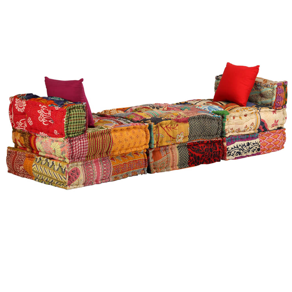Pouf Schlafsofa - Patchwork Modulsofa - Vielseitiger Sitzpouf - 180x140x58 cm