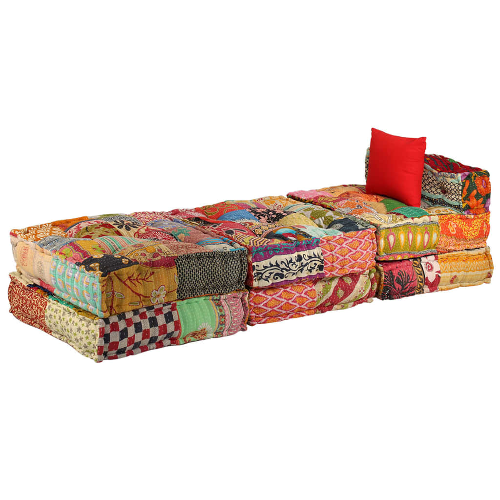 Pouf Schlafsofa - Patchwork Modulsofa - Vielseitiger Sitzpouf - 180x140x58 cm