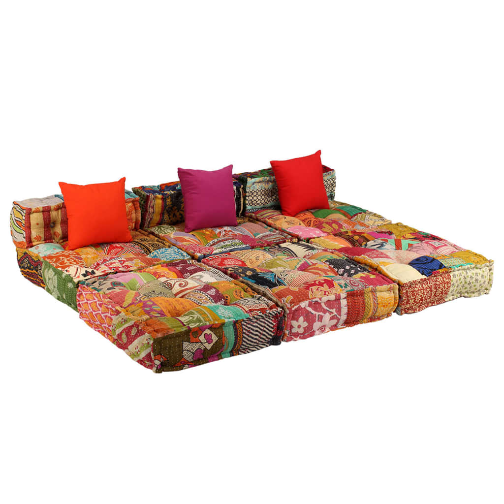 Pouf Schlafsofa - Patchwork Modulsofa - Vielseitiger Sitzpouf - 180x140x58 cm