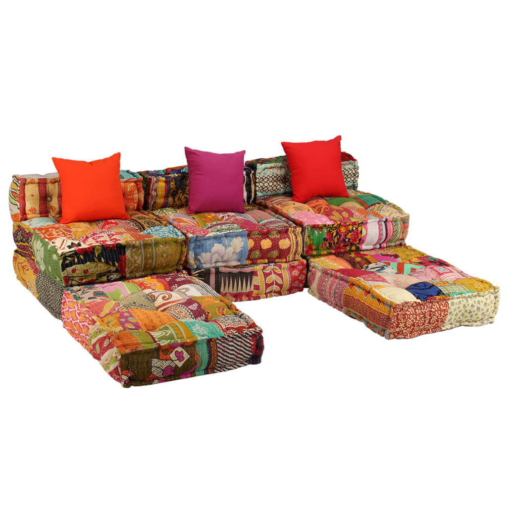 Pouf Schlafsofa - Patchwork Modulsofa - Vielseitiger Sitzpouf - 180x140x58 cm
