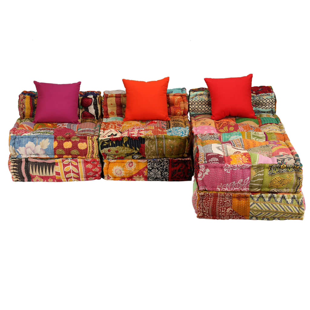 Pouf Schlafsofa - Patchwork Modulsofa - Vielseitiger Sitzpouf - 180x140x58 cm