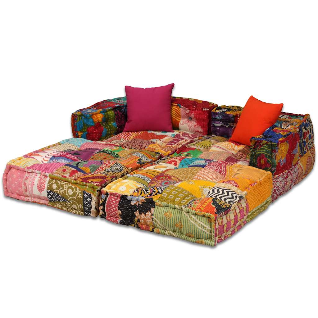 Pouf Schlafsofa - Modulares Sitzsystem - Patchwork Modulsofa - Bodenkissen