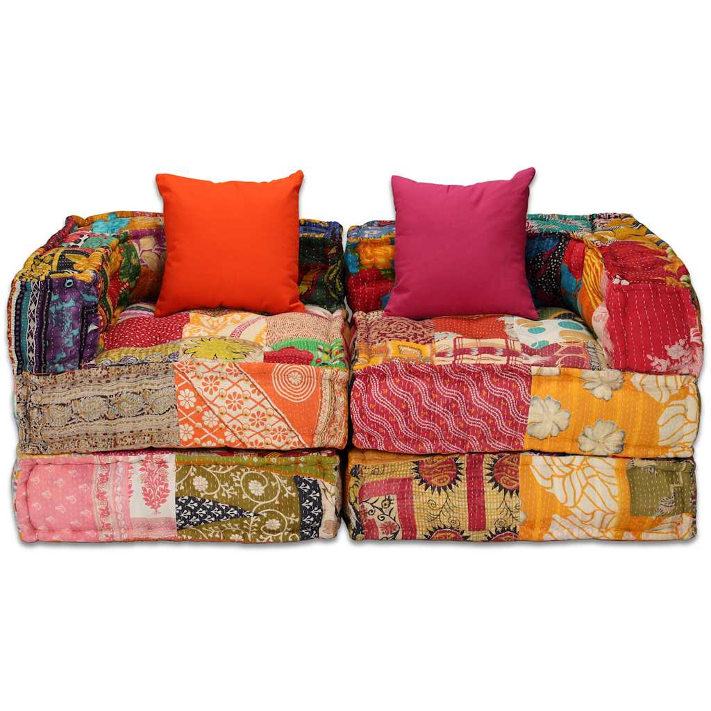 Pouf Schlafsofa - Modulares Sitzsystem - Patchwork Modulsofa - Bodenkissen