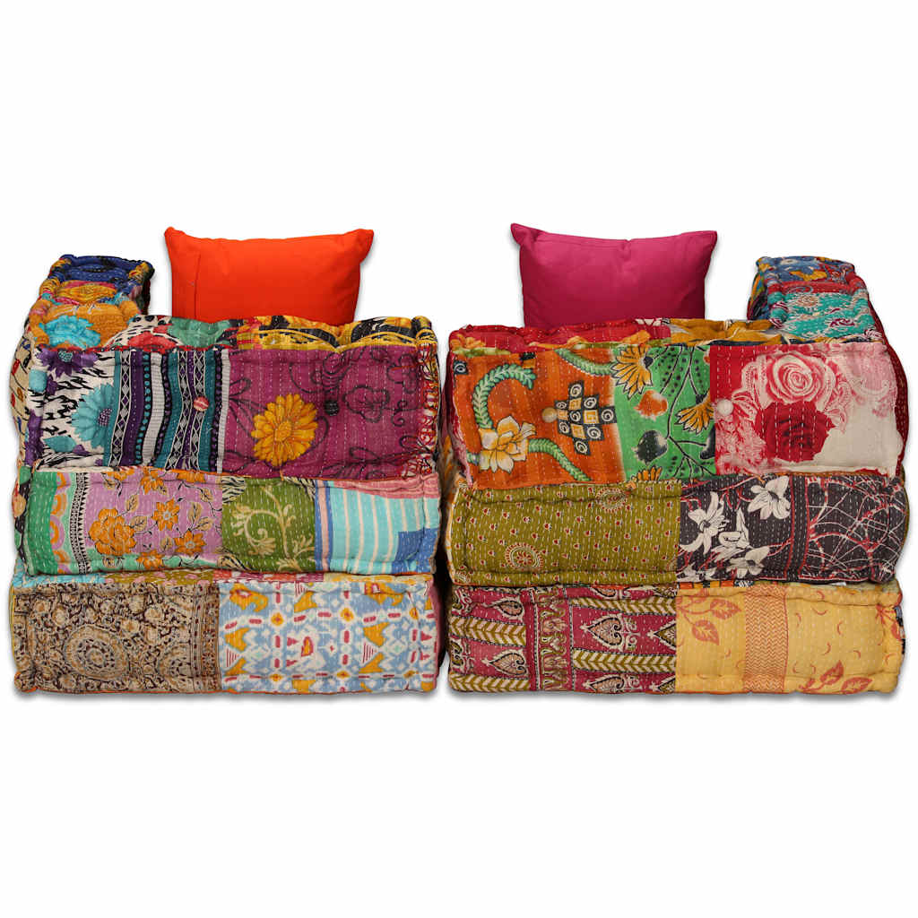 Pouf Schlafsofa - Modulares Sitzsystem - Patchwork Modulsofa - Bodenkissen