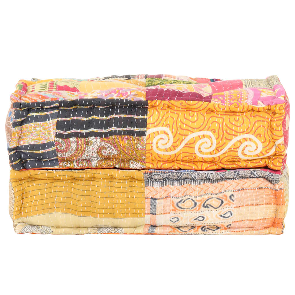 Patchwork Sitzpouf - Weiches Bodenkissen - Sitzkissen - Sitzpuff - 60x70x36 cm