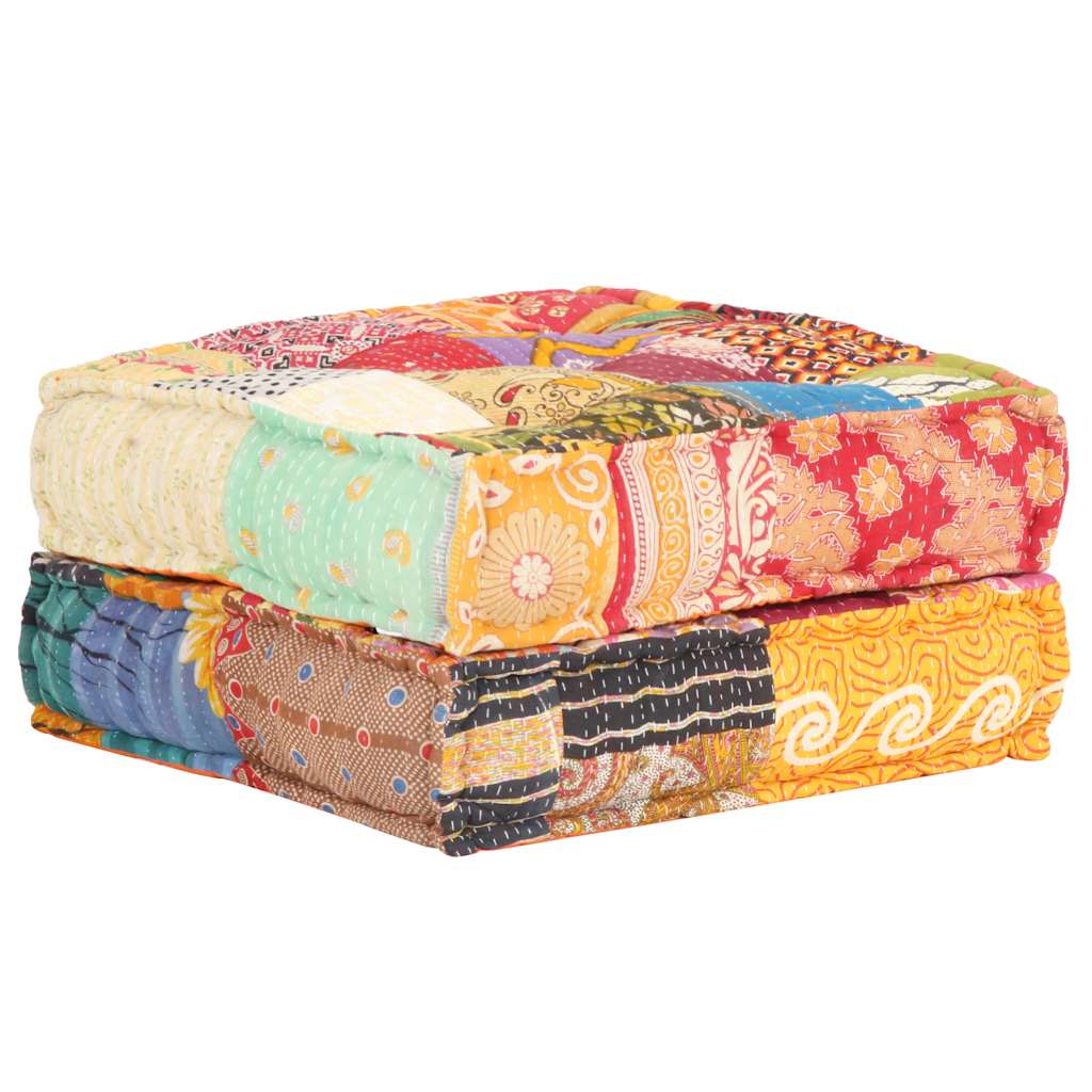 Patchwork Sitzpouf - Weiches Bodenkissen - Sitzkissen - Sitzpuff - 60x70x36 cm