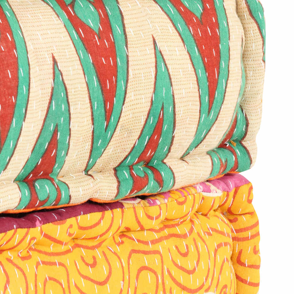 Patchwork Sitzpouf - Weiches Bodenkissen - Sitzkissen - Sitzpuff - 60x70x36 cm