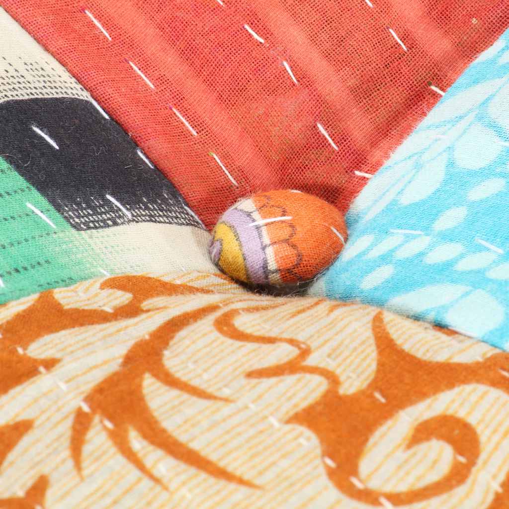 Patchwork Sitzpouf - Weiches Bodenkissen - Sitzkissen - Sitzpuff - 60x70x36 cm