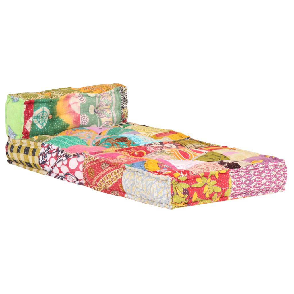 Patchwork Sitzhocker - Modularer Pouf - Sitzpolster - Sitzpouf - 57x67x51 cm