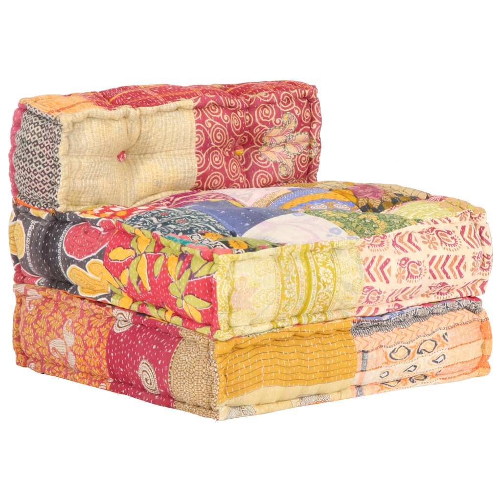 Patchwork Sitzhocker - Modularer Pouf - Sitzpolster - Sitzpouf - 57x67x51 cm