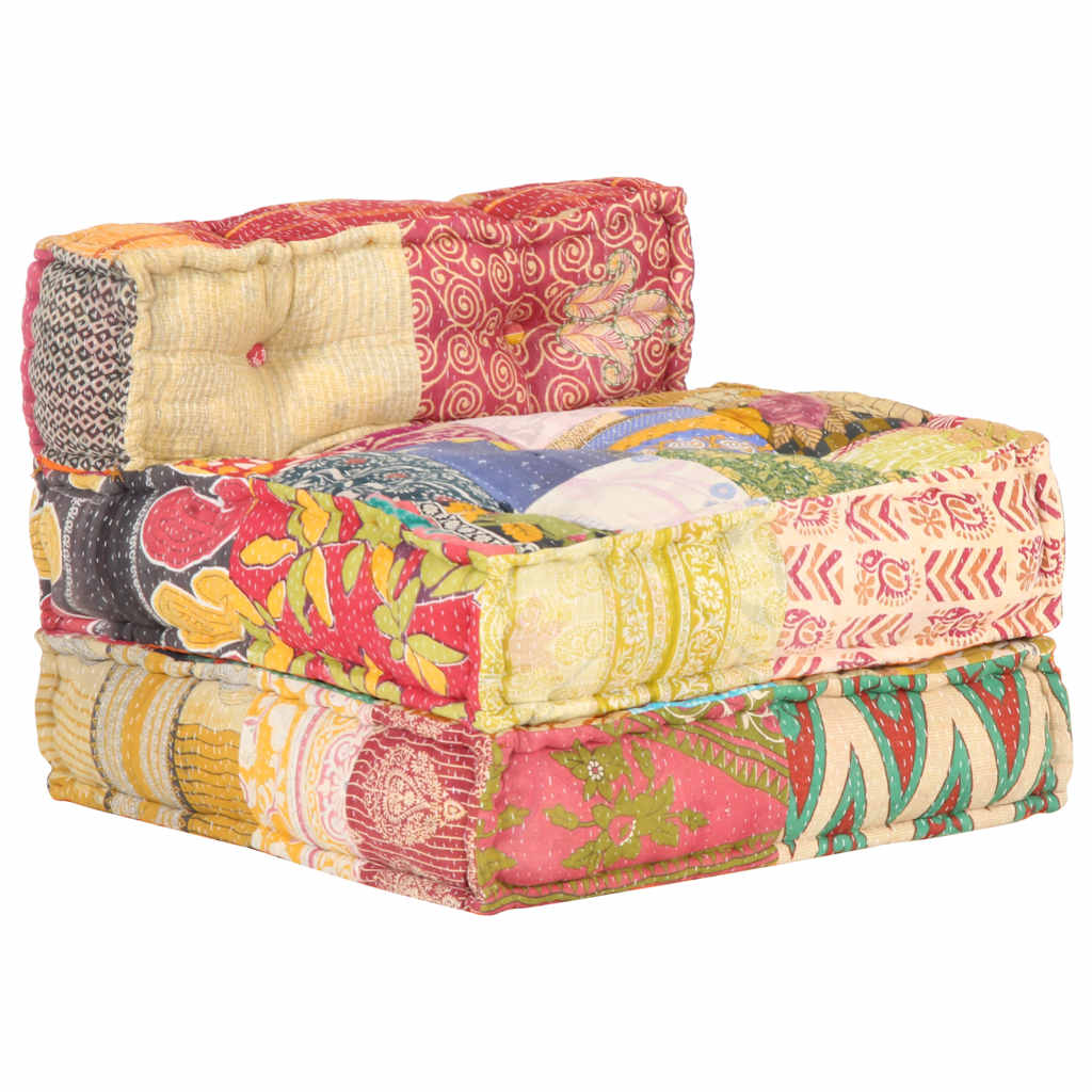 Patchwork Sitzhocker - Modularer Pouf - Sitzpolster - Sitzpouf - 57x67x51 cm
