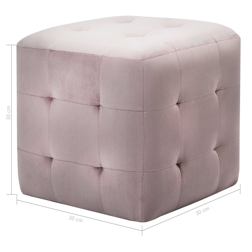 2er Set Sitzkissen - Bequemer Fußhocker - Polsterhocker - Sitzpuff - 30x30x30 cm