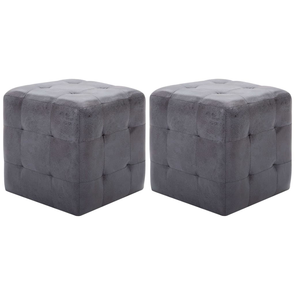 Sitzpouf - Wildleder Optik - Polsterhocker - Fußhocker - Sitzkissen - 30x30x30cm