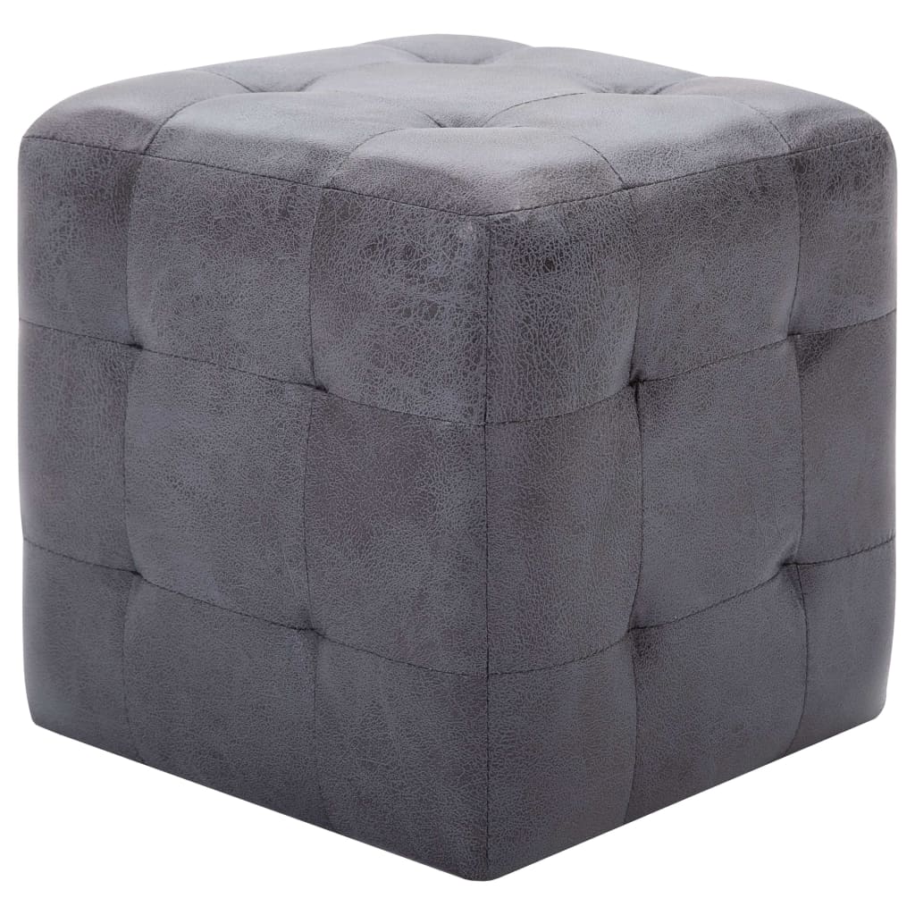 Sitzpouf - Wildleder Optik - Polsterhocker - Fußhocker - Sitzkissen - 30x30x30cm