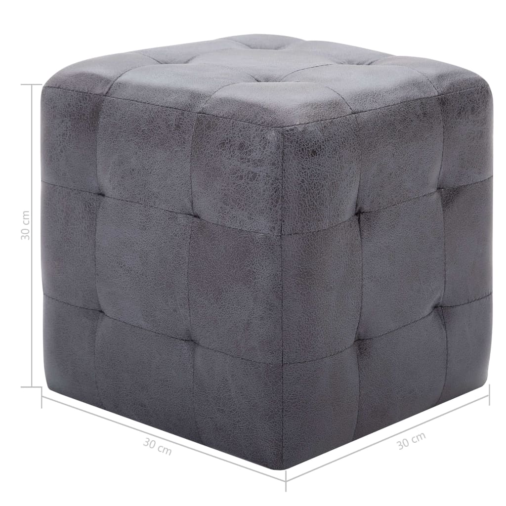 Sitzpouf - Wildleder Optik - Polsterhocker - Fußhocker - Sitzkissen - 30x30x30cm