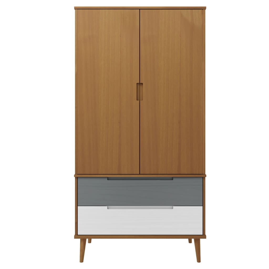 Skandinavischer Kleiderschrank - MOLDE - Schlafzimmerschrank - mit Schubladen