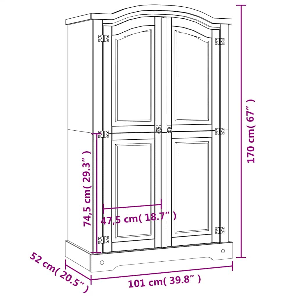 Rustikaler Kleiderschrank - Schlafzimmerschrank - Landhaus Stil - massivholz