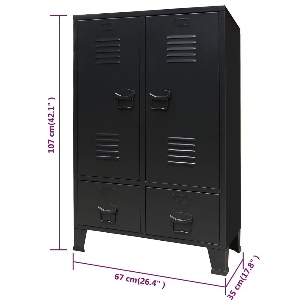 Kleiderschrank - Metall - Spinddesign - Garderobenschrank - 67 x 35 x 107 cm