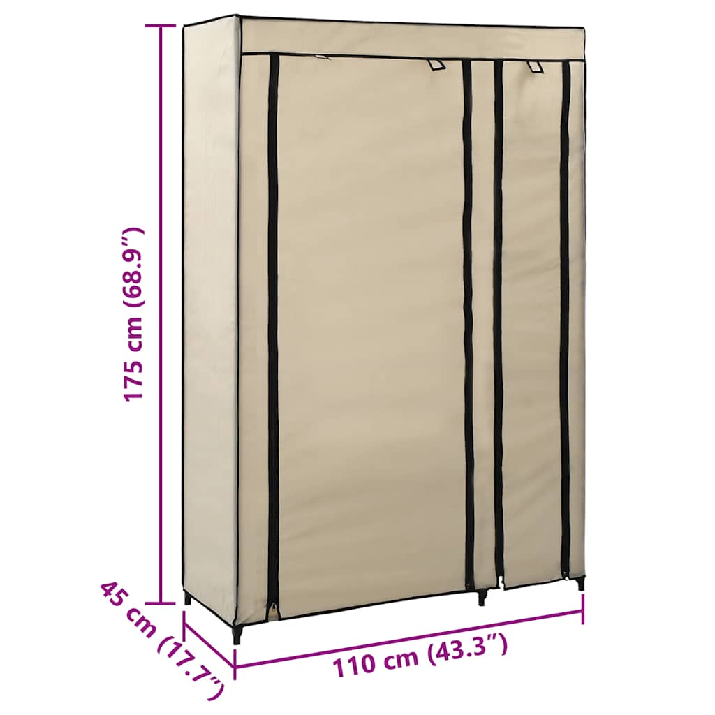 Faltbarer Kleiderschrank - Faltschrank - Camping - Stecksystem - 110x45x175 cm