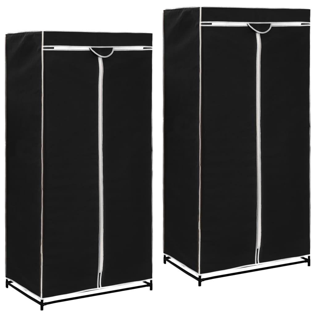 Leichte Kleiderschränke im 2er-Set - Stecksystem - atmungsaktiv - 75x50x160 cm