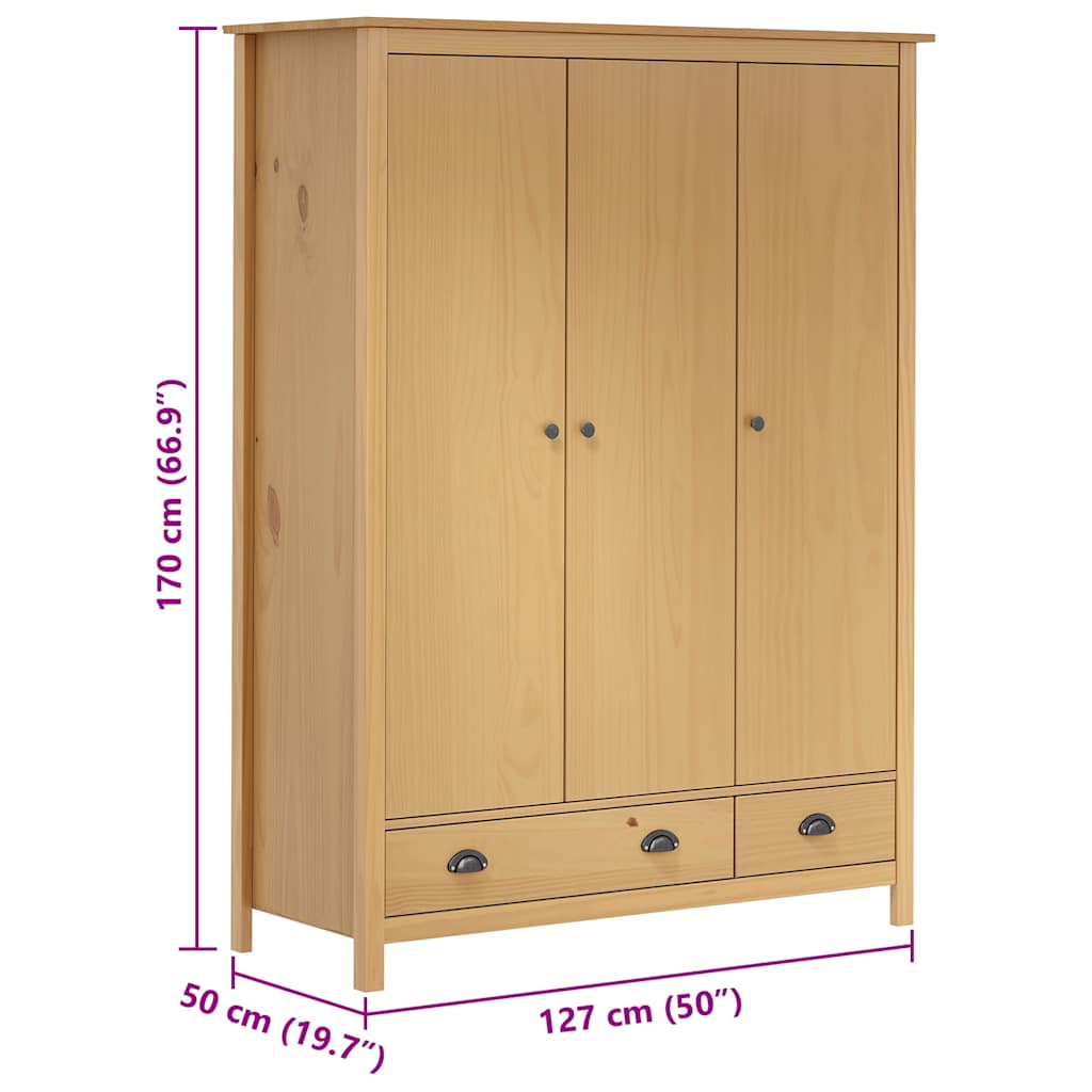 Geräumiger Schlafzimmerschrank - Kleiderschrank - 3 Türen - 127 x 50 x 170 cm
