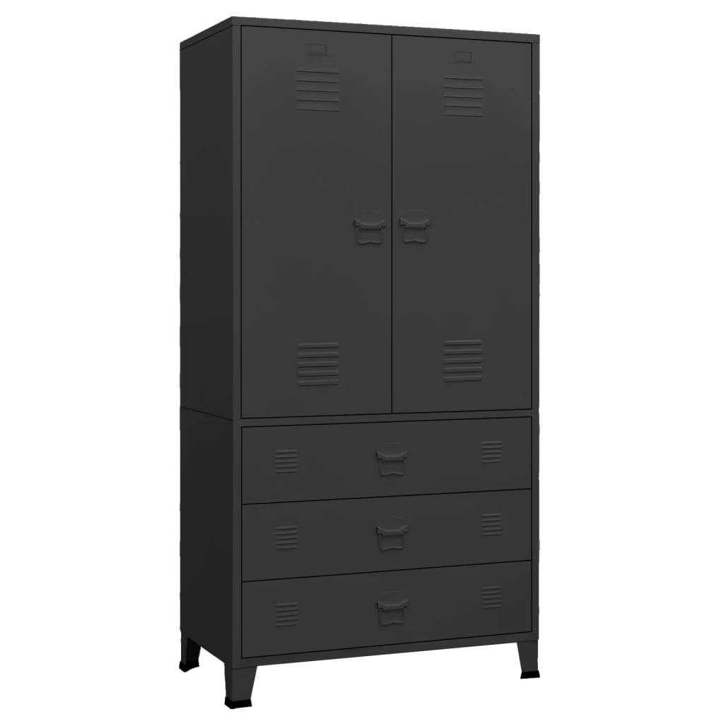 Moderner Metallschrank - Kleiderschrank - Spinddesign - 90 x 50 x 180 cm