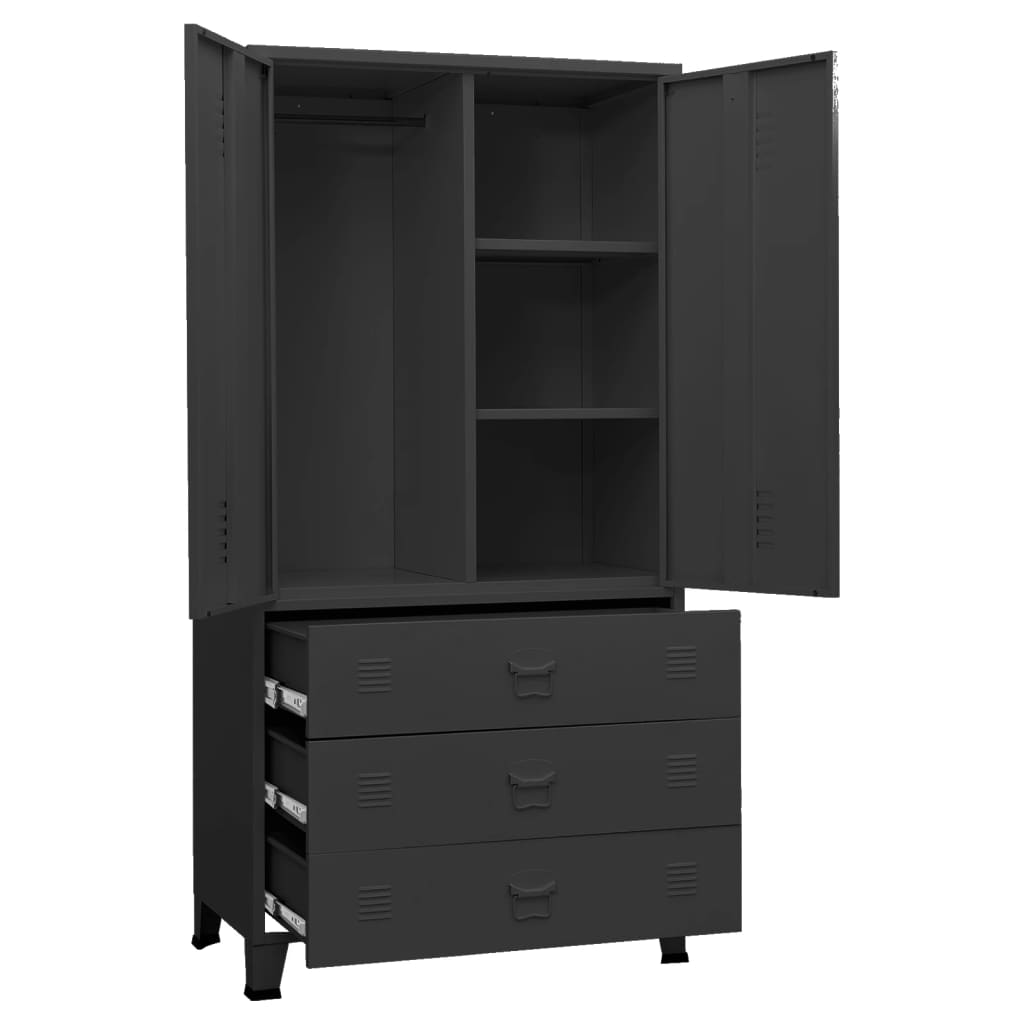 Moderner Metallschrank - Kleiderschrank - Spinddesign - 90 x 50 x 180 cm