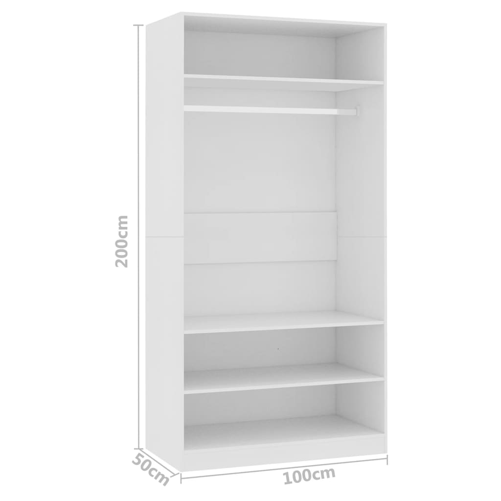 Schlafzimmerschrank - offener Kleiderschrank - mit Kleiderstange - 100x50x200 cm