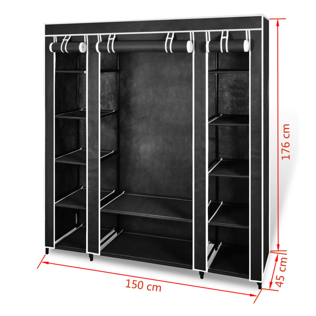 Tragbarer Faltschrank - Kleiderschrank - Schlafzimmerschrank - 45 x 150 x 176 cm