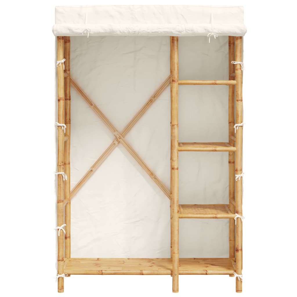 Leichter Bambus-Kleiderschrank mit Stoffbezug - Schlafzimmerschrank - Schrank