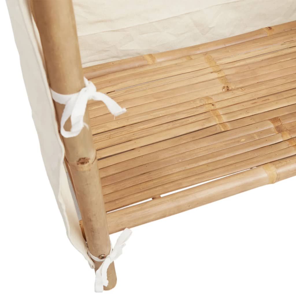 Leichter Bambus-Kleiderschrank mit Stoffbezug - Schlafzimmerschrank - Schrank