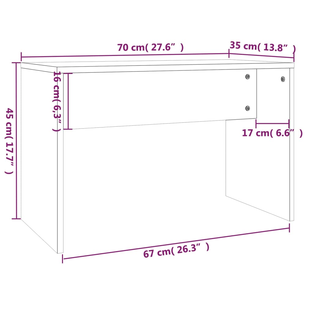Zeitloses Schminktisch Set mit Spiegel - Sitzbank - Frisiertisch - 74,5x40x141