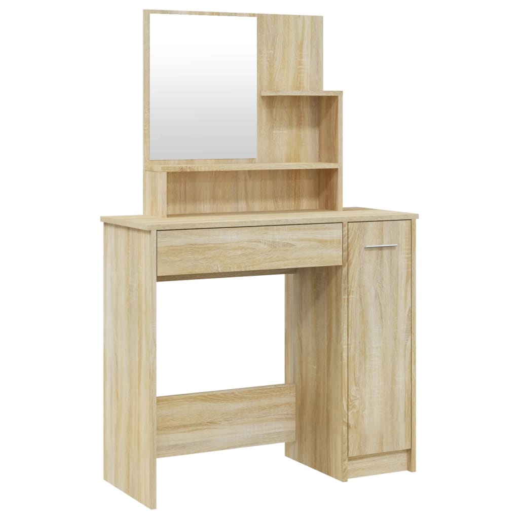 Zeitloser Schminktisch mit Spiegel - Frisiertisch - Kosmetiktisch - 86,5x35x136