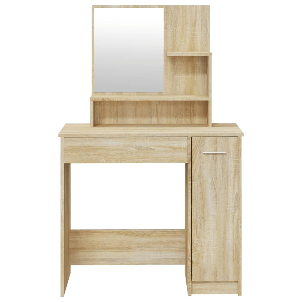 Zeitloser Schminktisch mit Spiegel - Frisiertisch - Kosmetiktisch - 86,5x35x136