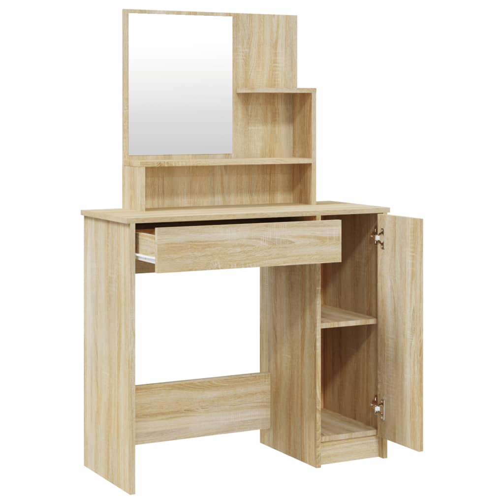 Zeitloser Schminktisch mit Spiegel - Frisiertisch - Kosmetiktisch - 86,5x35x136