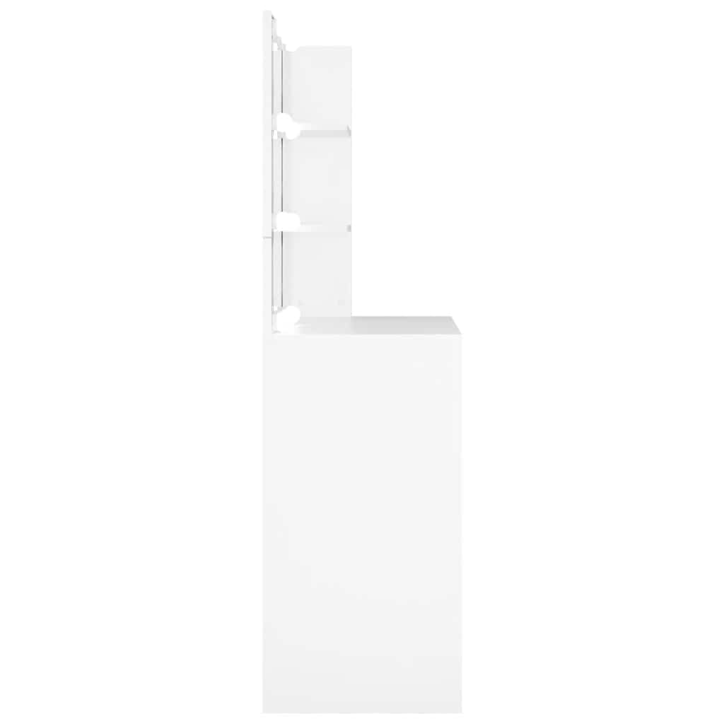 Moderner Schminktisch mit LED-Beleuchtung, Spiegel & Ablageflächen - 74,5x40x141