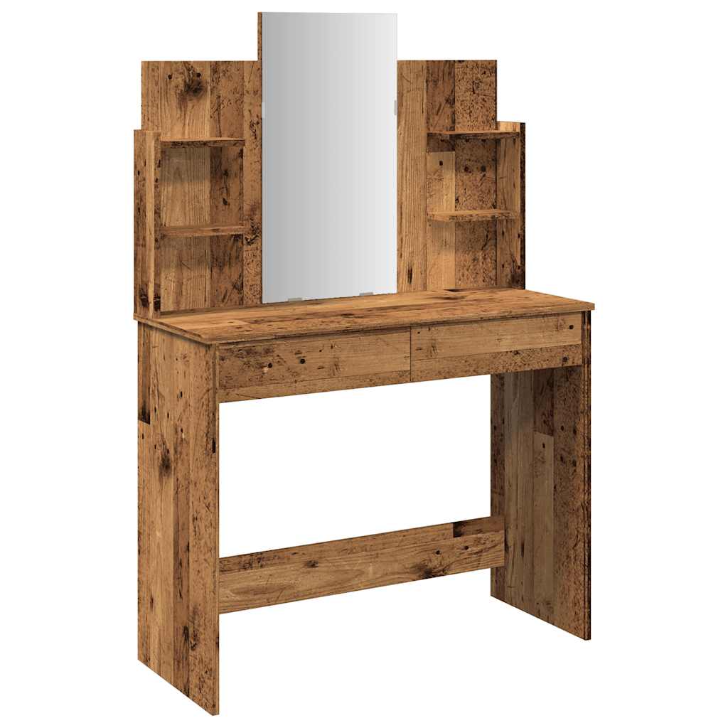 Zeitloser Frisiertisch mit Spiegel & Schubladen - Schminktisch - 96 x 39 x 142cm