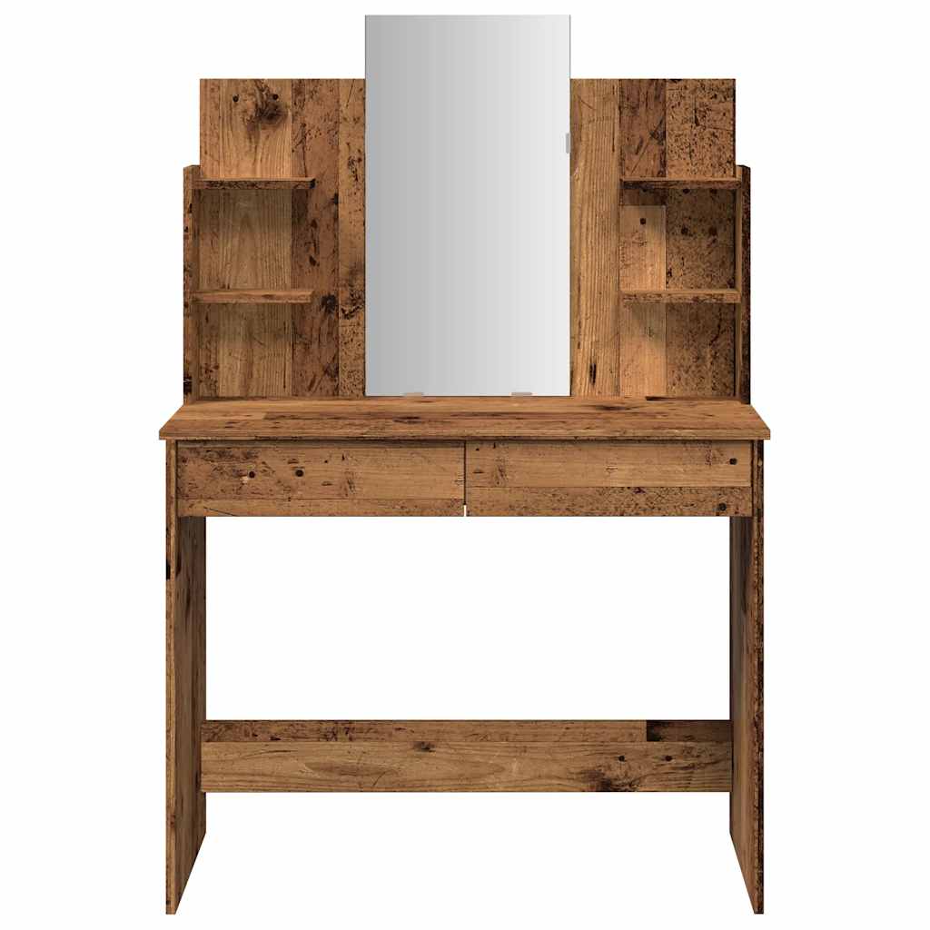 Zeitloser Frisiertisch mit Spiegel & Schubladen - Schminktisch - 96 x 39 x 142cm