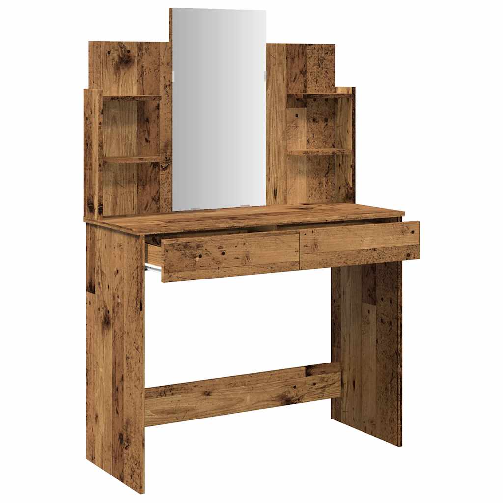 Zeitloser Frisiertisch mit Spiegel & Schubladen - Schminktisch - 96 x 39 x 142cm