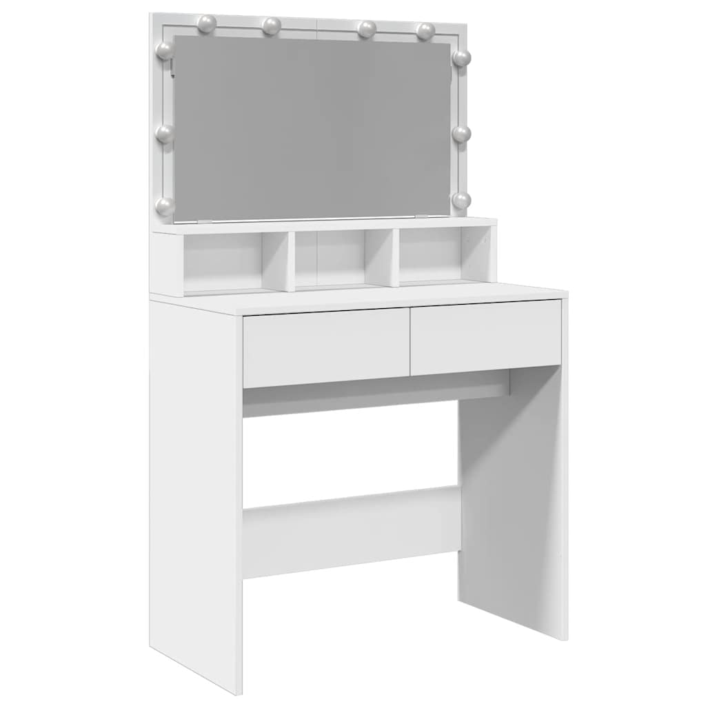 Moderner Schminktisch mit Spiegel - LED-Beleuchtung - Stauraum - 80 x 41 x 134,5
