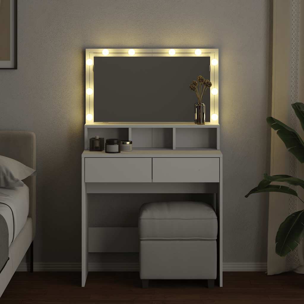 Moderner Schminktisch mit Spiegel - LED-Beleuchtung - Stauraum - 80 x 41 x 134,5