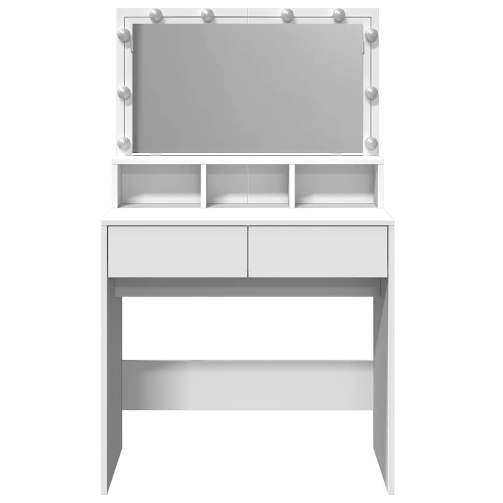 Moderner Schminktisch mit Spiegel - LED-Beleuchtung - Stauraum - 80 x 41 x 134,5