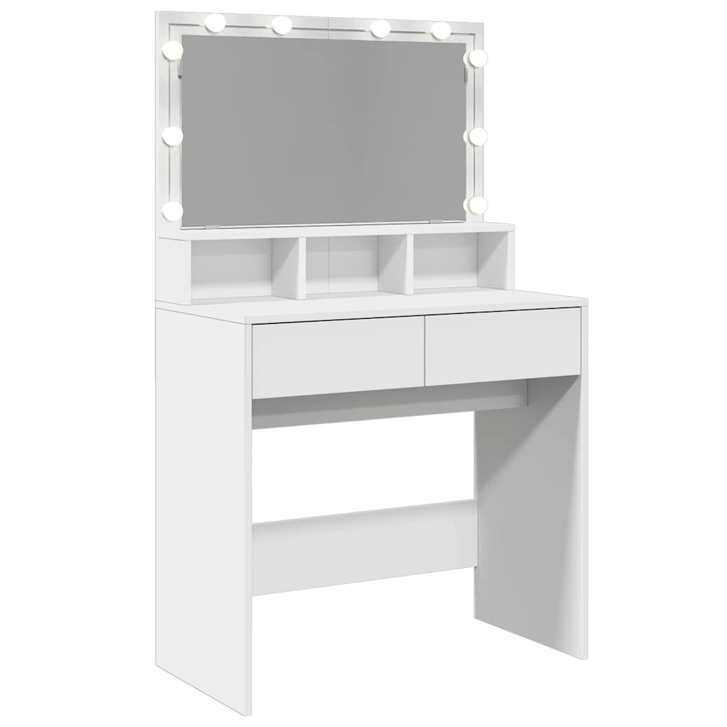 Moderner Schminktisch mit Spiegel - LED-Beleuchtung - Stauraum - 80 x 41 x 134,5